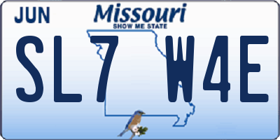 MO license plate SL7W4E