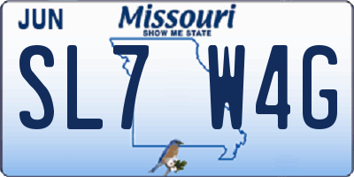 MO license plate SL7W4G