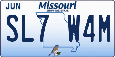 MO license plate SL7W4M