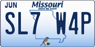 MO license plate SL7W4P