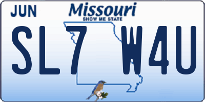 MO license plate SL7W4U