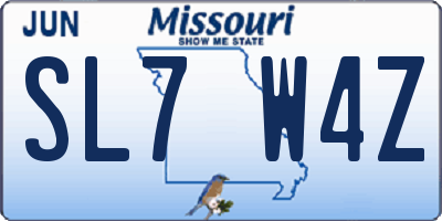 MO license plate SL7W4Z