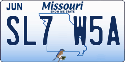 MO license plate SL7W5A