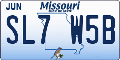 MO license plate SL7W5B