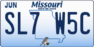 MO license plate SL7W5C