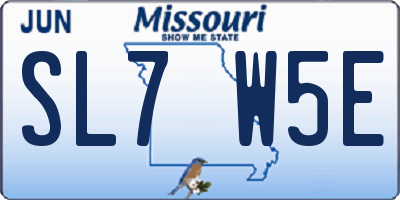 MO license plate SL7W5E