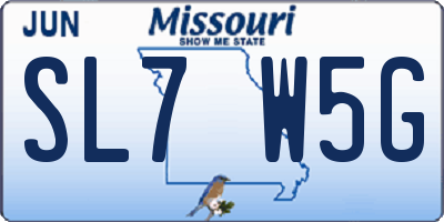 MO license plate SL7W5G