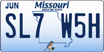 MO license plate SL7W5H