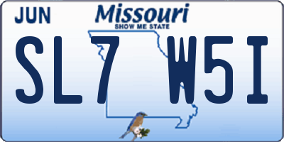 MO license plate SL7W5I