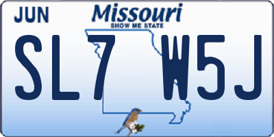 MO license plate SL7W5J