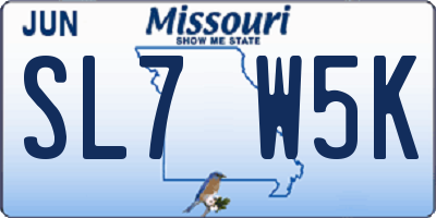 MO license plate SL7W5K