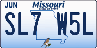 MO license plate SL7W5L