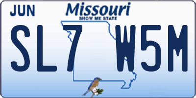 MO license plate SL7W5M