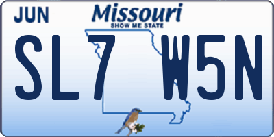 MO license plate SL7W5N
