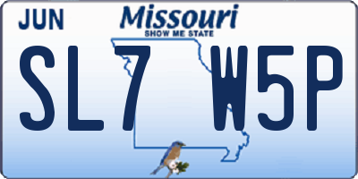 MO license plate SL7W5P