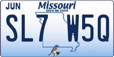 MO license plate SL7W5Q