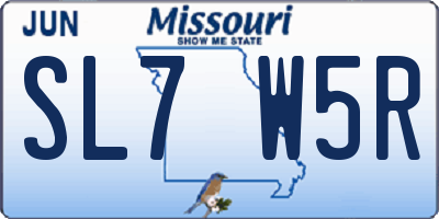 MO license plate SL7W5R