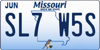 MO license plate SL7W5S