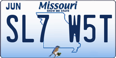 MO license plate SL7W5T