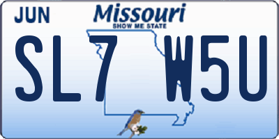 MO license plate SL7W5U
