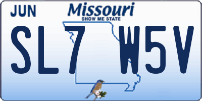 MO license plate SL7W5V
