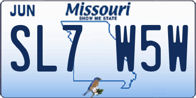 MO license plate SL7W5W