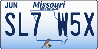 MO license plate SL7W5X