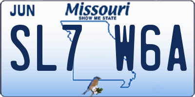 MO license plate SL7W6A