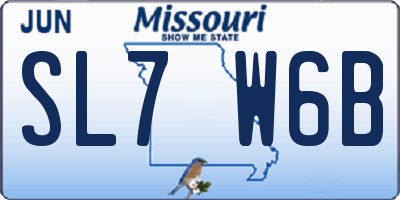 MO license plate SL7W6B