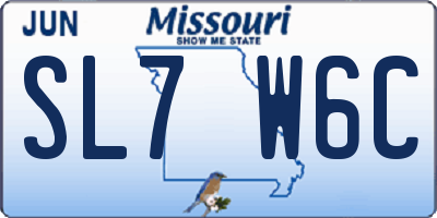 MO license plate SL7W6C