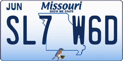 MO license plate SL7W6D