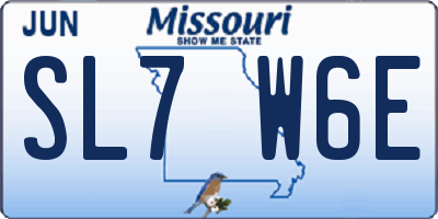 MO license plate SL7W6E