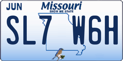 MO license plate SL7W6H