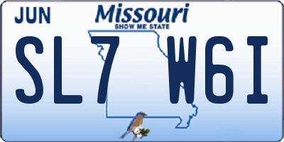 MO license plate SL7W6I