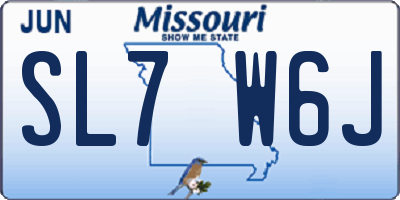MO license plate SL7W6J
