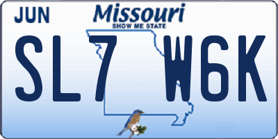 MO license plate SL7W6K