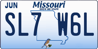 MO license plate SL7W6L