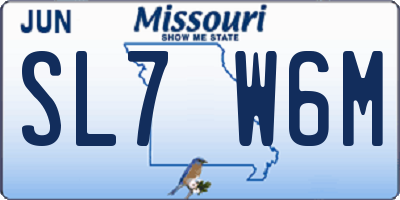 MO license plate SL7W6M