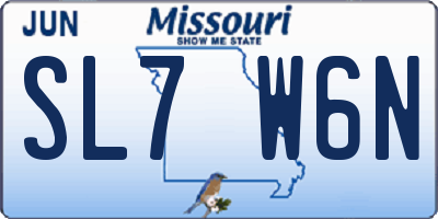 MO license plate SL7W6N