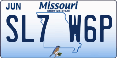 MO license plate SL7W6P
