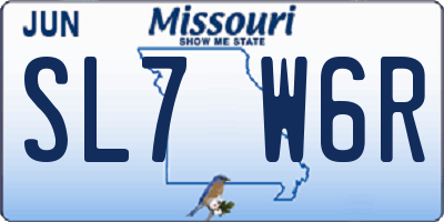 MO license plate SL7W6R