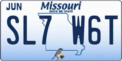 MO license plate SL7W6T