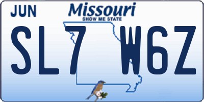 MO license plate SL7W6Z