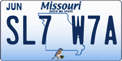 MO license plate SL7W7A