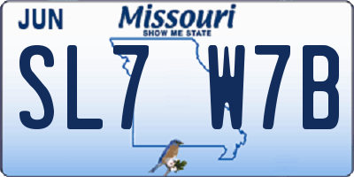 MO license plate SL7W7B