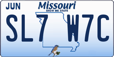 MO license plate SL7W7C