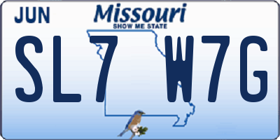 MO license plate SL7W7G
