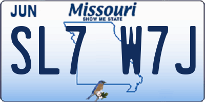 MO license plate SL7W7J