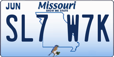 MO license plate SL7W7K