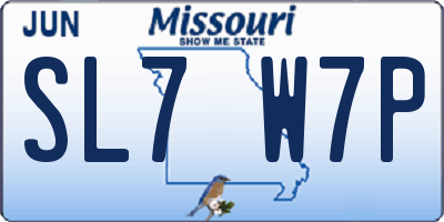 MO license plate SL7W7P